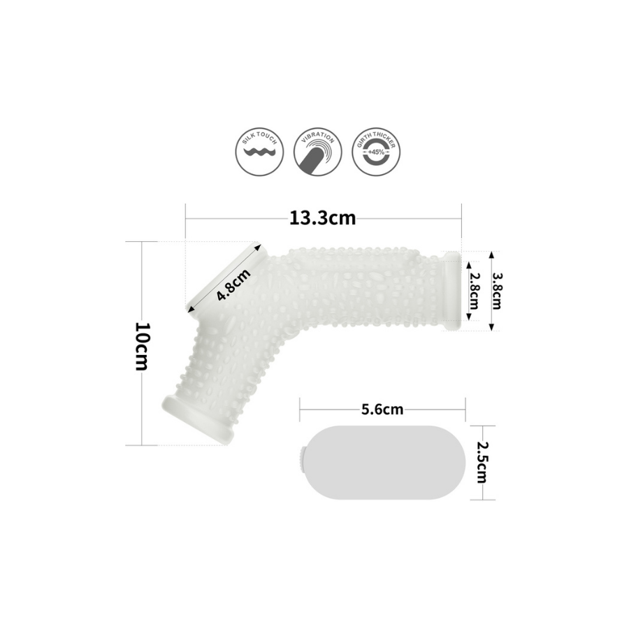 Vibrating Drip Knights Ring with Scrotum Sleeve (Beyaz)