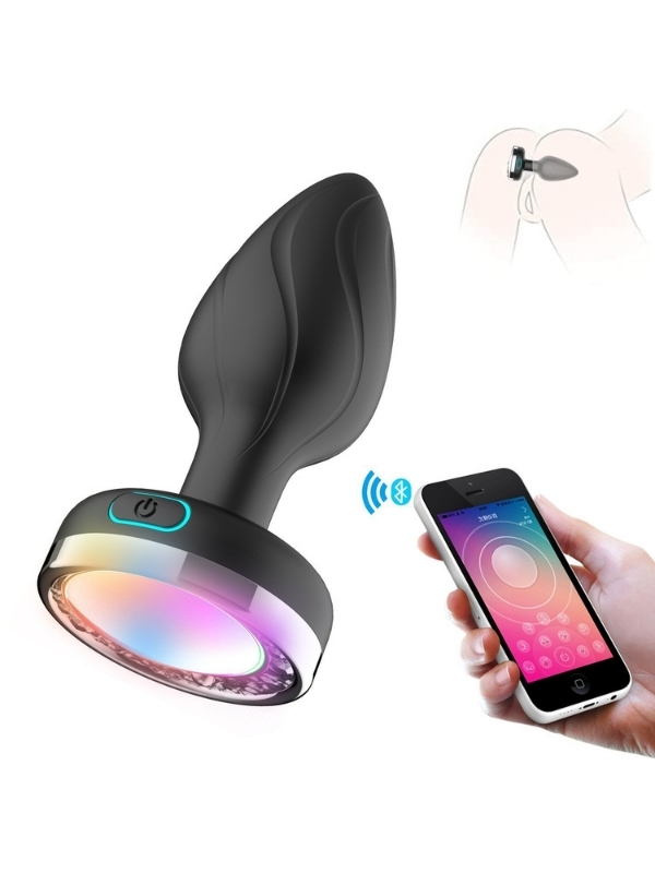 Led Işıklı Telefon Kontrollü Titreşimli Anal plug