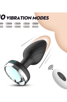 Led Işıklı Telefon Kontrollü Titreşimli Anal plug