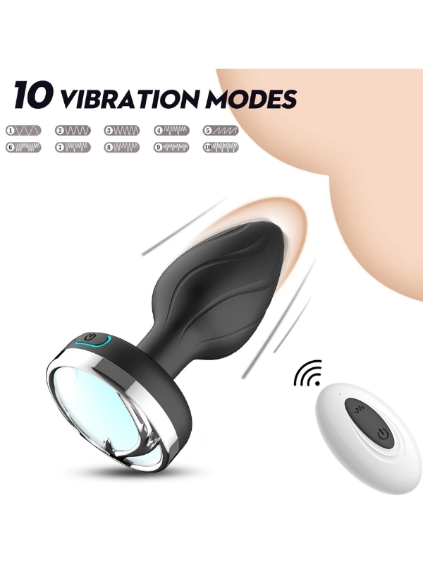 LED Lighted Phone Controlled Vibrating Anal Plug