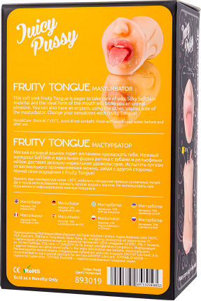 Juicy Pussy by TOYFA Masturbator Realistik, Fruity Tongue, Ağız ve Vajina, TPE, Ten,19 cm