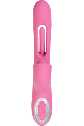 JOS Monti Hareketli Dil ve Uyarıcı Bilye Özellikli Silikon Vibratör – Pembe, 24 cm