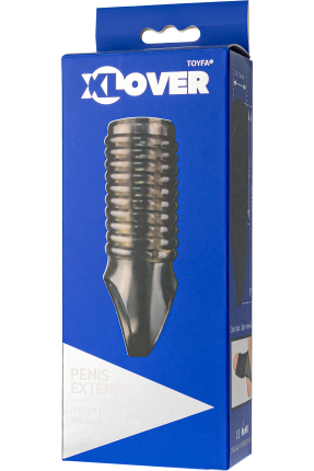 Xlover Penis Sleeve, Size Enhancer, TPE, Black Transparent, 11 cm