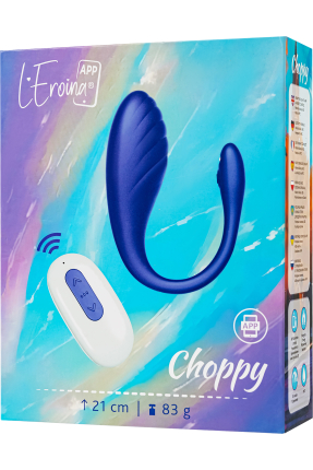 L’Eroina APP Choppy Uygulama ve Kumanda Kontrollü Silikon Vibrasyonlu Yumurta – Mavi, 21 cm
