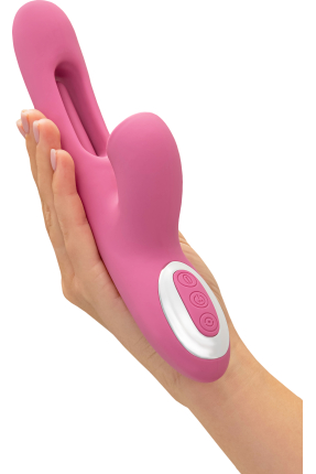 JOS Monti Hareketli Dil ve Uyarıcı Bilye Özellikli Silikon Vibratör – Pembe, 24 cm