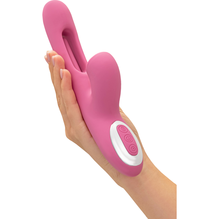 JOS Monti Hareketli Dil ve Uyarıcı Bilye Özellikli Silikon Vibratör – Pembe, 24 cm - Görsel 5