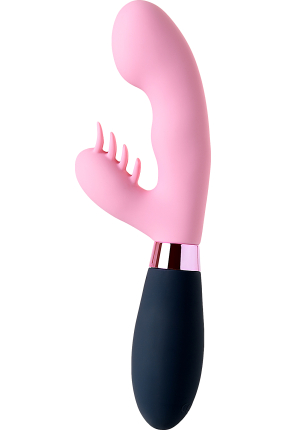 Eromantica Ornella'da 3'ü 1 arada masaj aleti, pembe, silikon, 21,5 cm