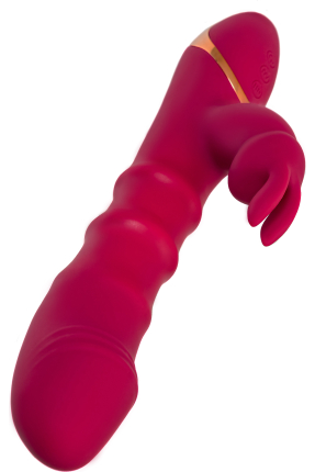 JOS Tenty Hareketli Halkalı Titreşimli Tavşan Vibratör – Bordo, 23,5 cm
