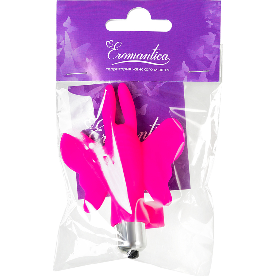 Eromantica Butterfly parmak Kelebek vibratörü, Silikon, pembe, 10 cm - Görsel 9