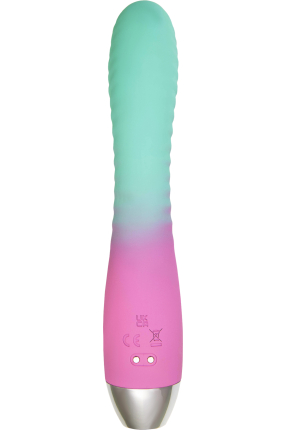 Flovetta Azalia Kavisli Başlıklı Silikon Vibratör – Mint Pembe, 20,5 cm