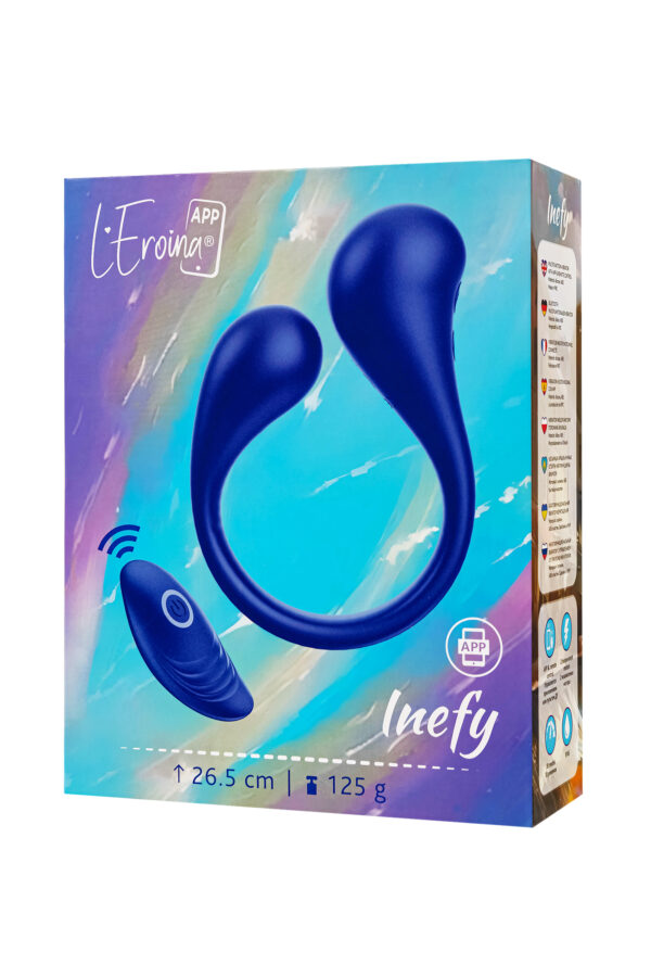 L’Eroina APP Inefy Çok Fonksiyonlu Uygulama ve Kumanda Kontrollü Silikon Vibratör – Mavi, 26,5 cm - Görsel 11