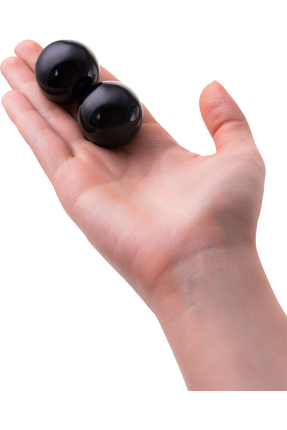 Sexus Glass vaginal balls, glass, black, Ø 3.2 cm