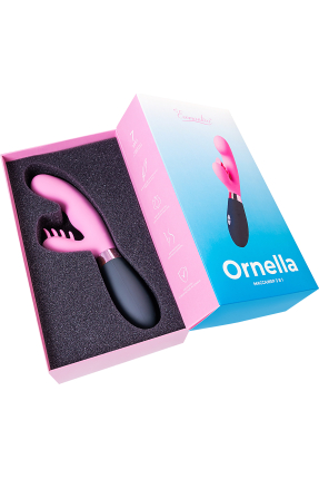 Eromantica Ornella'da 3'ü 1 arada masaj aleti, pembe, silikon, 21,5 cm