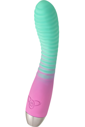Flovetta Azalia Kavisli Başlıklı Silikon Vibratör – Mint Pembe, 20,5 cm