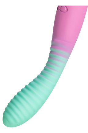 Flovetta Azalia Kavisli Başlıklı Silikon Vibratör – Mint Pembe, 20,5 cm