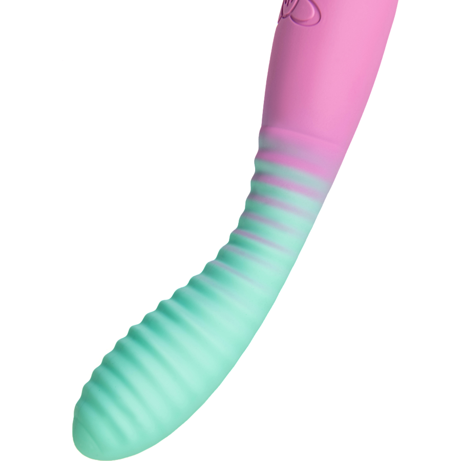 Flovetta Azalia Kavisli Başlıklı Silikon Vibratör – Mint Pembe, 20,5 cm - Görsel 12