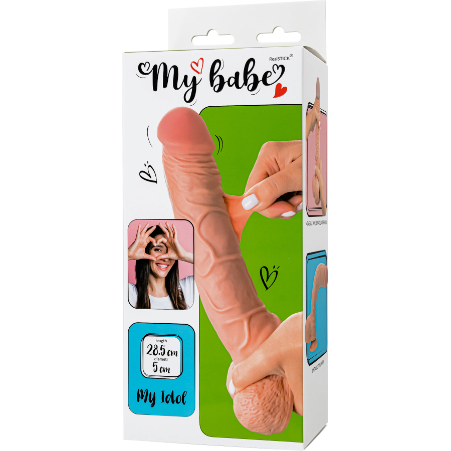 My Idol Kıkırdaklı Gerçekçi Dildo – TPE, Ten Rengi, 28,5 cm - Görsel 10