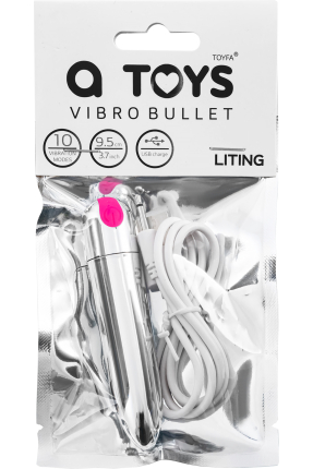 Liting 10 Modlu Titreşimli Mermi Vibratör – ABS Plastik, Gümüş, 9,5 cm