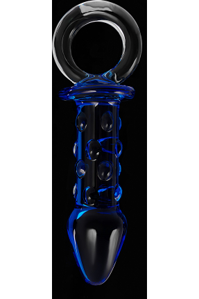 Sexus Glass Cam anal plug, mavi, 16 cm, Ø 3,5 cm