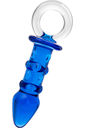 Sexus Glass Cam anal plug, mavi, 16 cm, Ø 3,5 cm