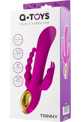 Trinny Üçlü Etkili Silikon Vibratör – Mor, 21,5 cm