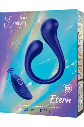 L’Eroina APP Etern Çok Fonksiyonlu Uygulama ve Kumanda Kontrollü Silikon Vibratör – Mavi, 23 cm