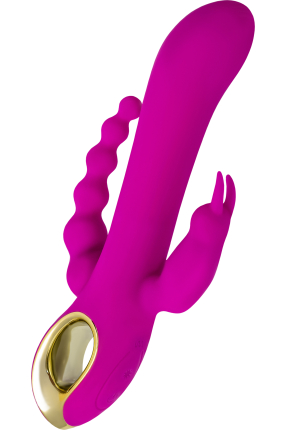 Trinny Üçlü Etkili Silikon Vibratör – Mor, 21,5 cm