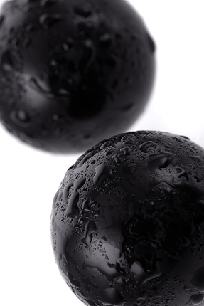 Sexus Glass vaginal balls, glass, black, Ø 3.2 cm