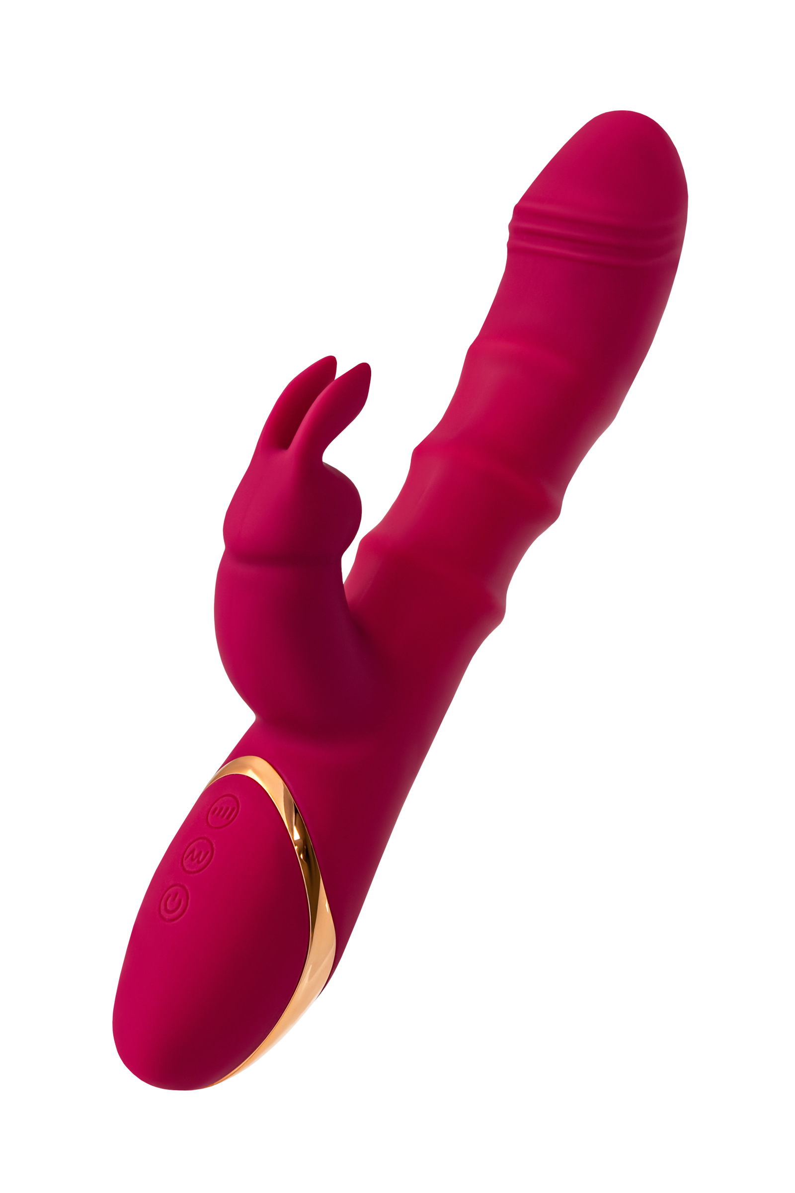 JOS Tenty Hareketli Halkalı Titreşimli Tavşan Vibratör – Bordo, 23,5 cm