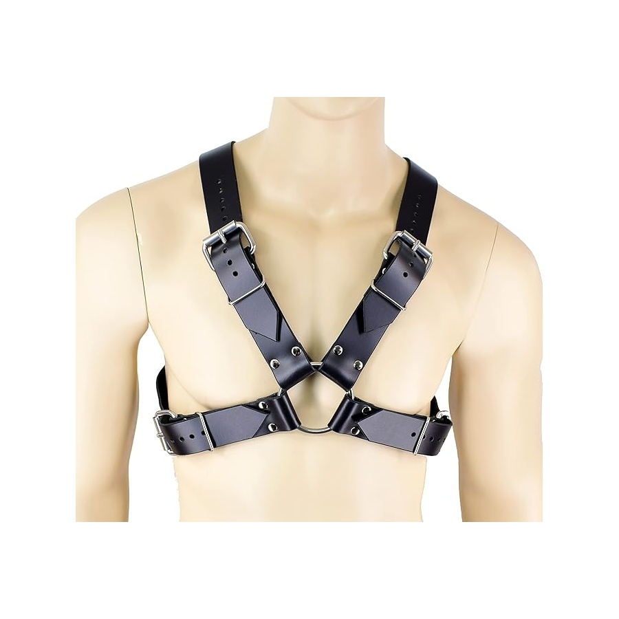 Penis Halkalı Hakiki Deri X-Harness - Görsel 3