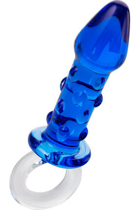 Sexus Glass Cam anal plug, mavi, 16 cm, Ø 3,5 cm