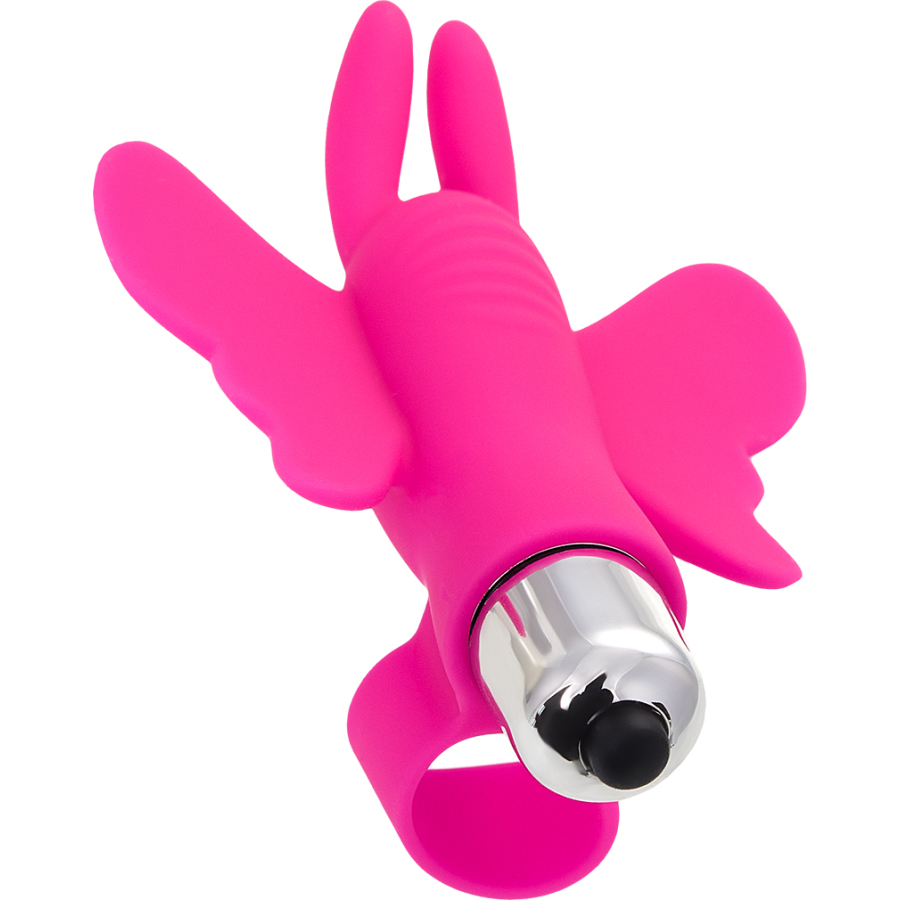 Eromantica Butterfly parmak Kelebek vibratörü, Silikon, pembe, 10 cm - Görsel 5