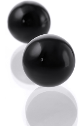 Sexus Glass vaginal balls, glass, black, Ø 3.2 cm