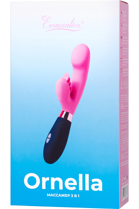 Eromantica Ornella'da 3'ü 1 arada masaj aleti, pembe, silikon, 21,5 cm
