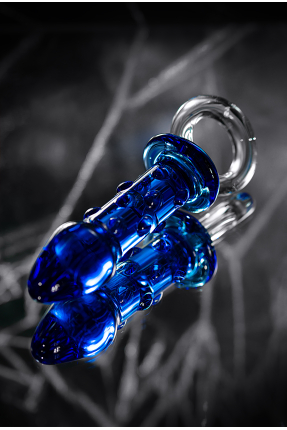 Sexus Glass Cam anal plug, mavi, 16 cm, Ø 3,5 cm