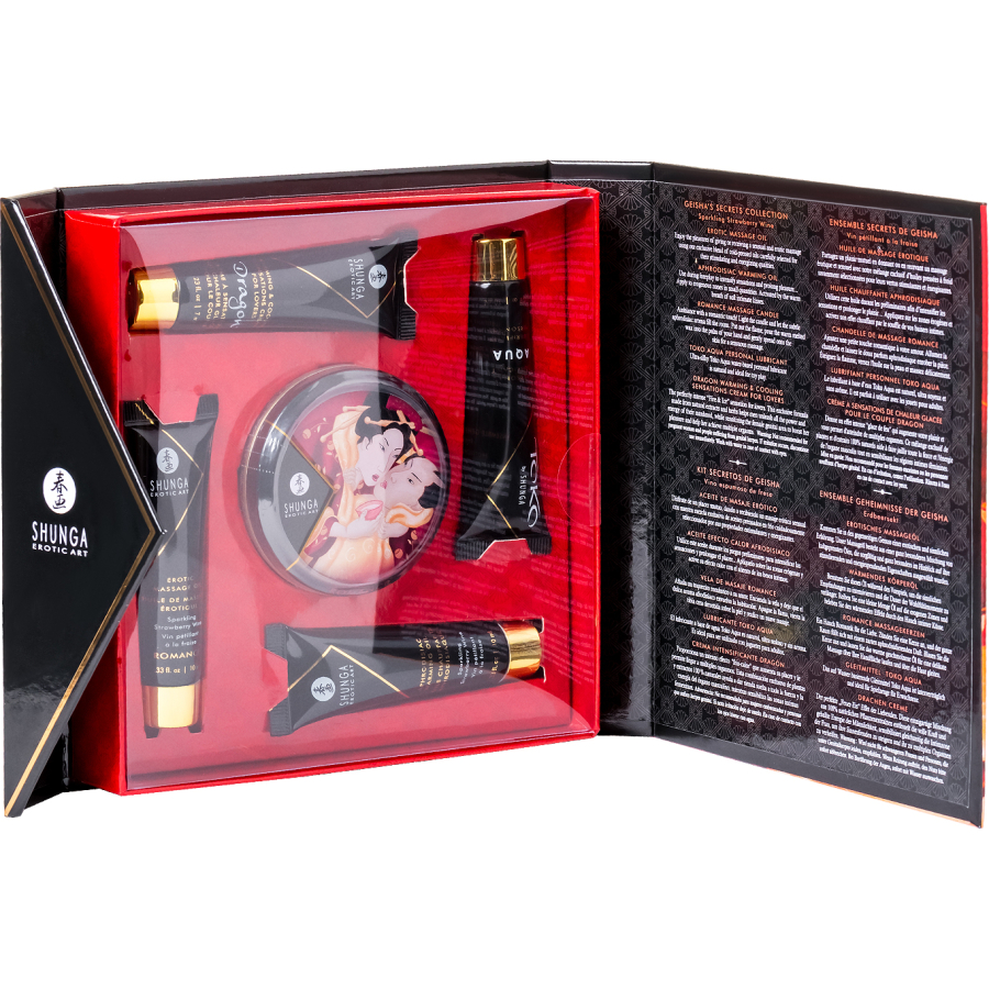 Shunga Geisha' Secret paketi, çilek ve şampanya