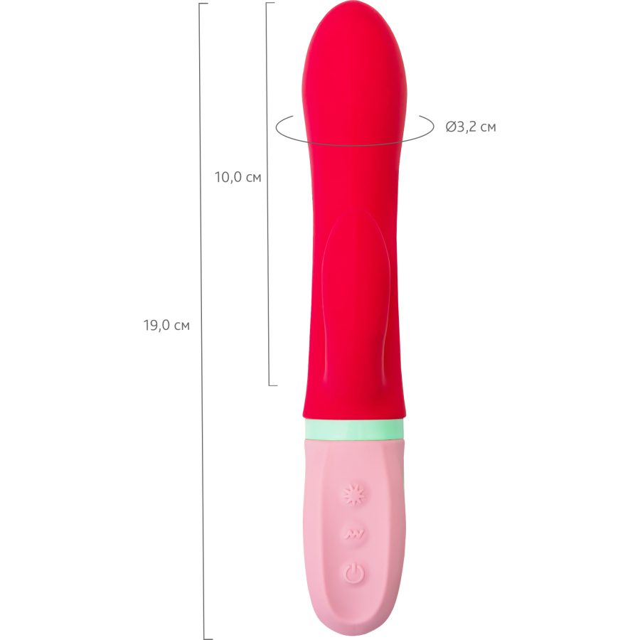 Flovetta Petunia Klitoral Uyarıcılı Silikon Vibratör – Kırmızı, 19 cm - Görsel 6