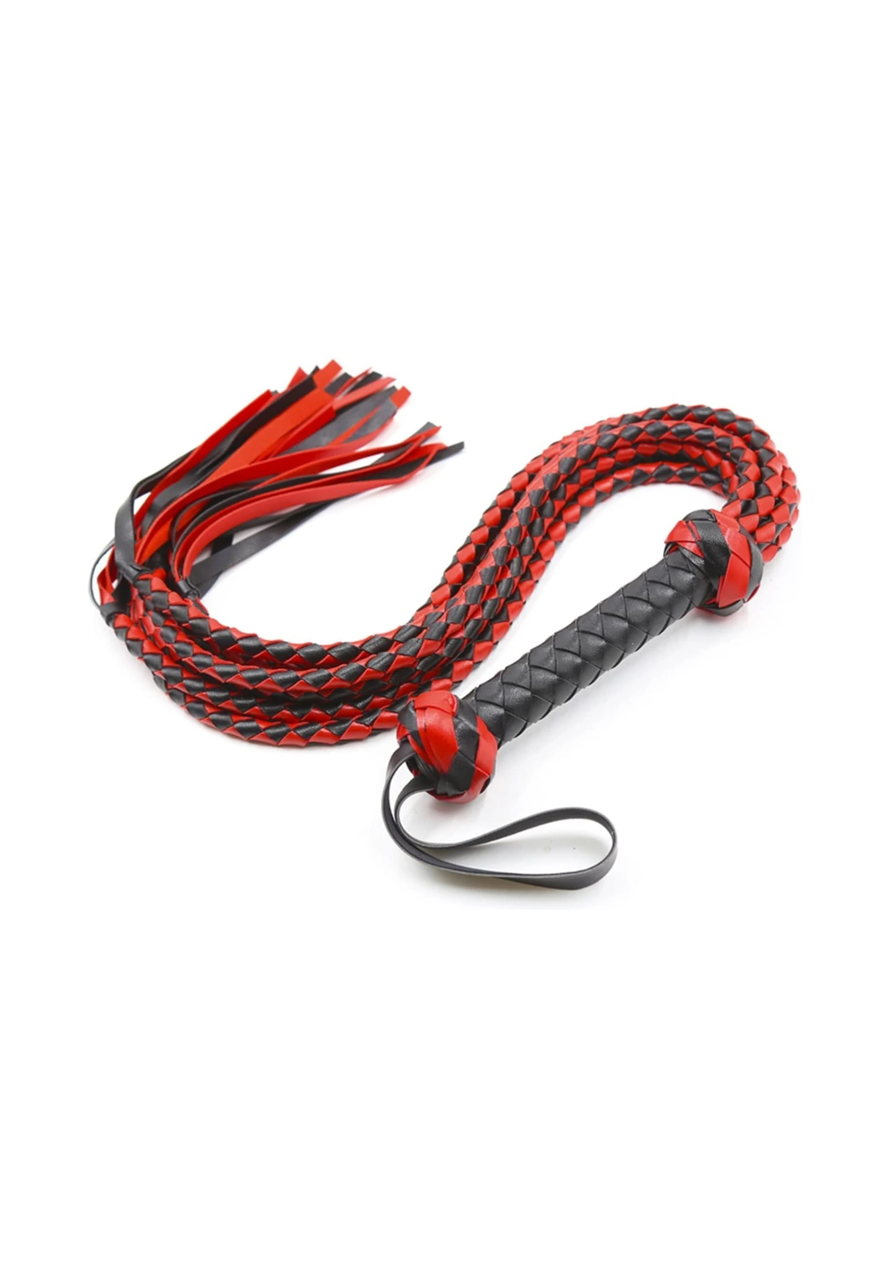 Genuine Leather Whip & Flogger with Braided Fringes