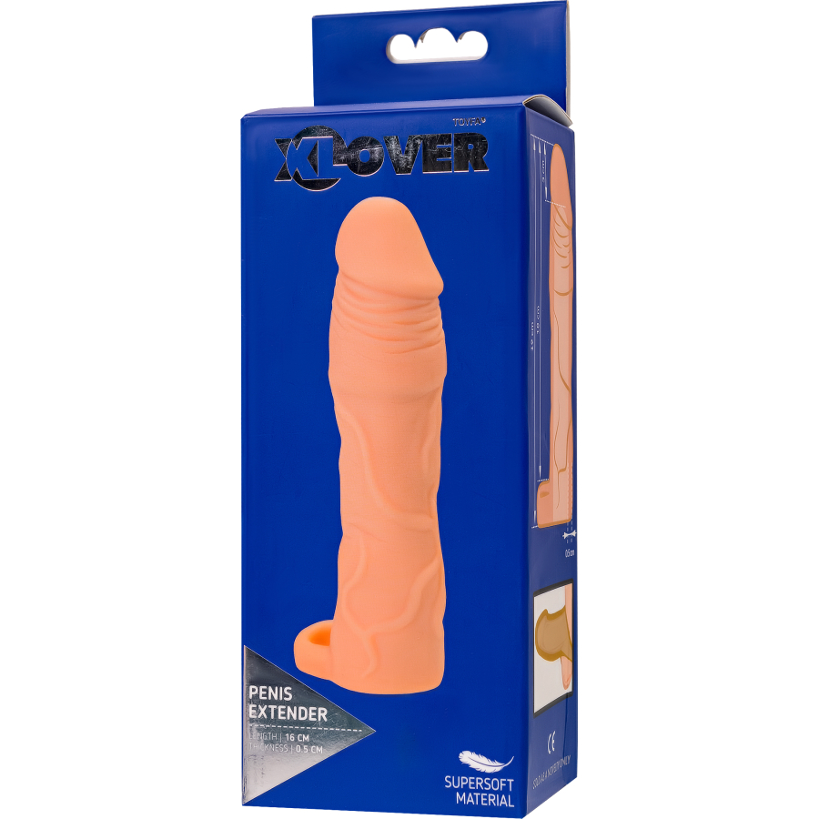 XLover by TOYFA Penis Kılıfı – Boyut Artırıcı, TPE, Ten Rengi, 19 cm - Görsel 8