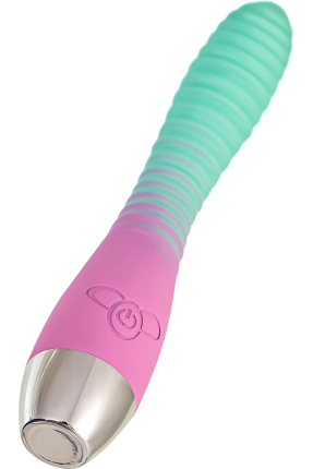 Flovetta Azalia Kavisli Başlıklı Silikon Vibratör – Mint Pembe, 20,5 cm