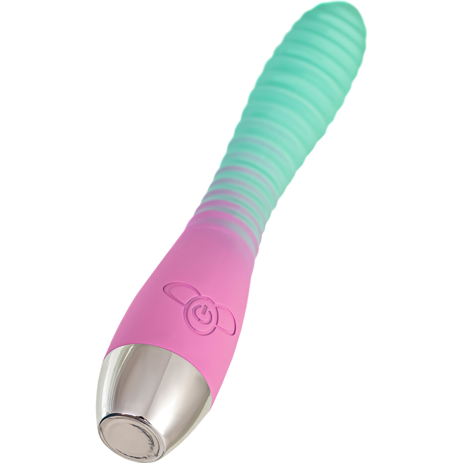 Flovetta Azalia Kavisli Başlıklı Silikon Vibratör – Mint Pembe, 20,5 cm - Görsel 5