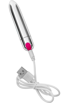 Liting 10 Modlu Titreşimli Mermi Vibratör – ABS Plastik, Gümüş, 9,5 cm