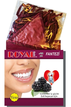 Royal Yenilebilir Tanga Sütyen Böğürtlen Aromalı