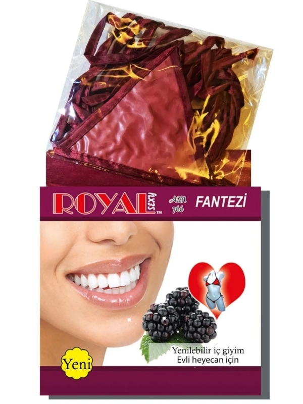 Royal Yenilebilir Tanga Sütyen Böğürtlen Aromalı