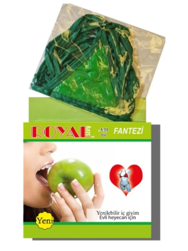 Royal Yenilebilir Tanga Sütyen Elma Aromalı