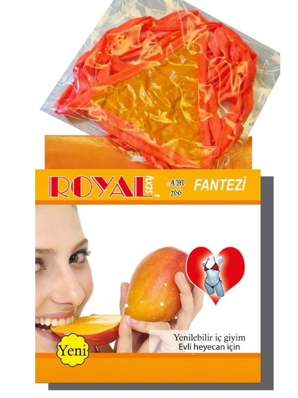 Royal Yenilebilir Tanga Sütyen Şeftali Aromalı