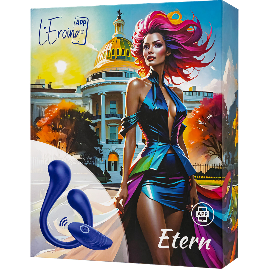L’Eroina APP Etern Çok Fonksiyonlu Uygulama ve Kumanda Kontrollü Silikon Vibratör – Mavi, 23 cm