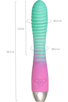 Flovetta Azalia Kavisli Başlıklı Silikon Vibratör – Mint Pembe, 20,5 cm