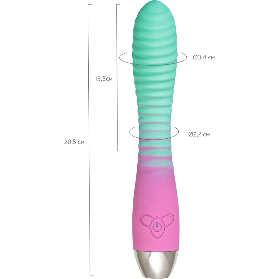 Flovetta Azalia Kavisli Başlıklı Silikon Vibratör – Mint Pembe, 20,5 cm - Görsel 7