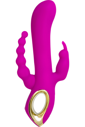 Trinny Üçlü Etkili Silikon Vibratör – Mor, 21,5 cm